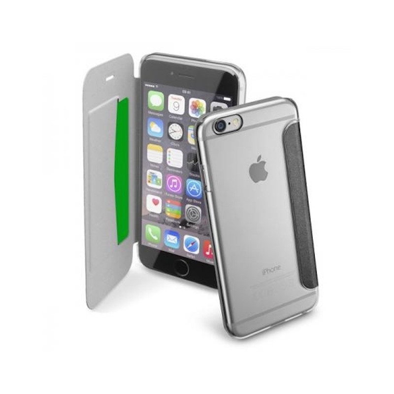 CELLULARLINE Custodia cover a libro per iPhone 6/6S Cellular Line trasparente e nero